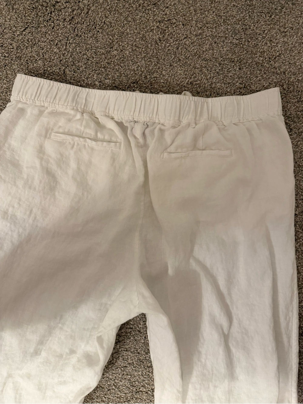 Vince Camuto White Elastic/Drawstring Waist Linen Pants Size Large GUC - Picture 9 of 13
